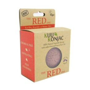 New!! Konjac Facial Exfoliating Sponge with French Red Clay (mature/dull skin)